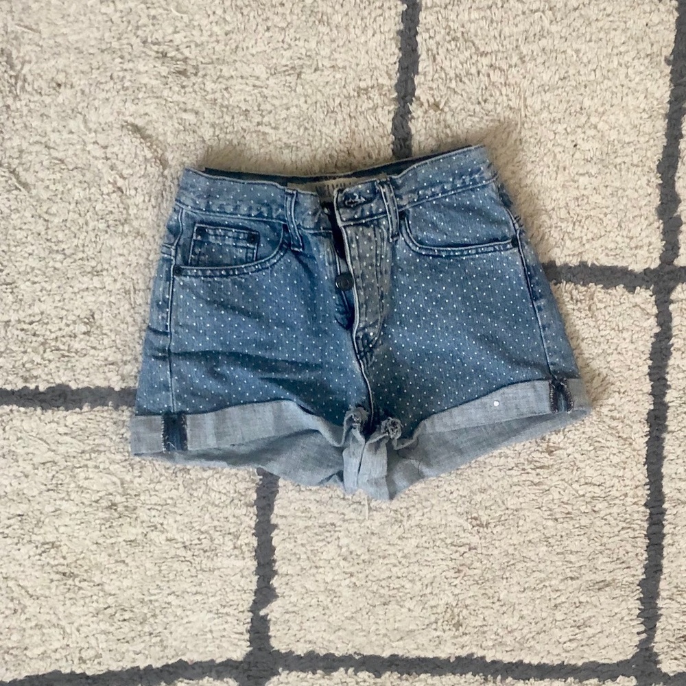 Brandy Melville Cut-Off Polka-Dot Jean Shorts